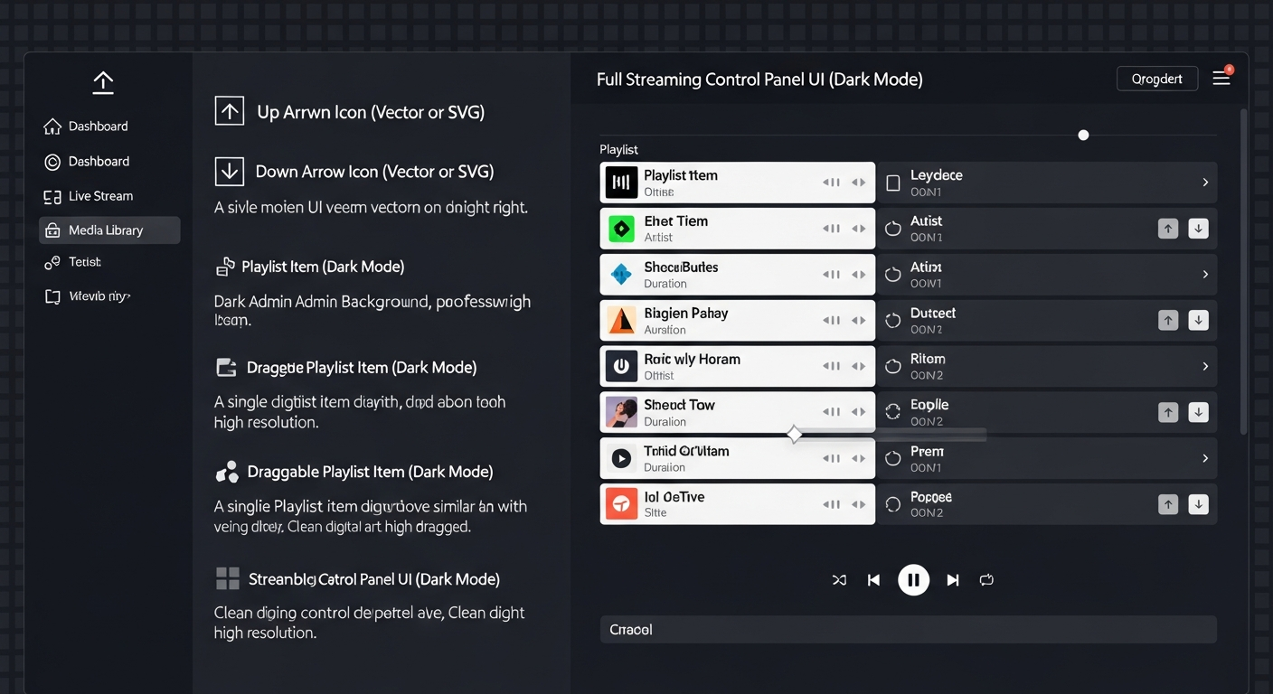 AutoDJ playlist reorder buttons to move songs up down or delete tracks from rotation schedule