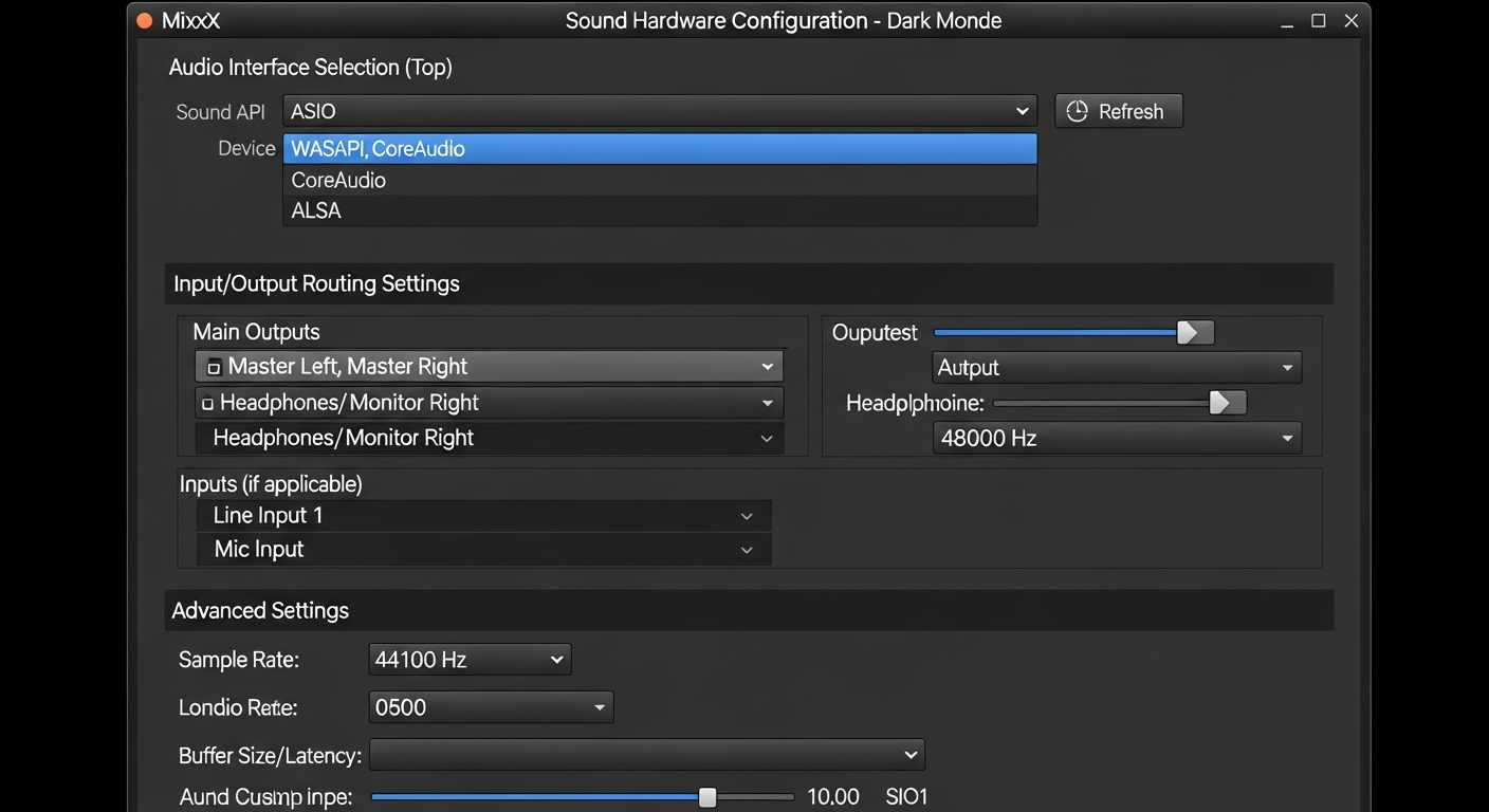 Configure Mixxx sound hardware settings for audio interface DJ controller and Shoutcast Icecast streaming output