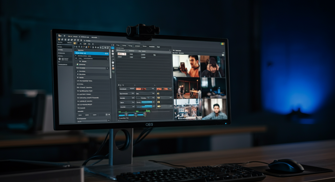 OBS Studio live operations monitoring dashboard with real-time viewer count stream health metrics bitrate graphs and broadcast quality indicators